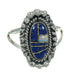 Opal And Lapis Inlay Silver Jewelry Southwestern Ring Size 6-3/4 AX88167